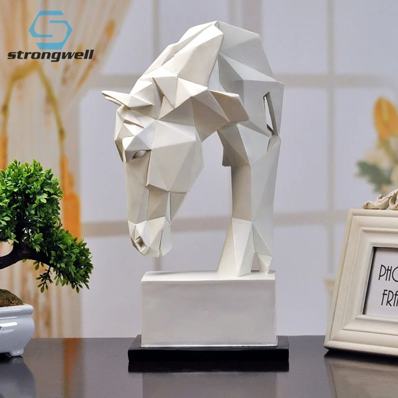 Stongwell Nordic Origami Horse Abstract Sculpture Modern Simplicity Resin Geometric Animal Crafts Home Decoration Ornaments Gift Stongwell Nordic Origami Horse Abstract Sculpture Modern Simplicity Resin Geometric Animal Crafts Home Decoration Ornaments Gift