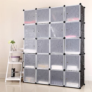 

20 Doors Plastic Wardrobe Household Waterproof 5 Layers Shoe Cabinet Anti-corrosion Moisture-proof Multifunctional DIY Rack HWC