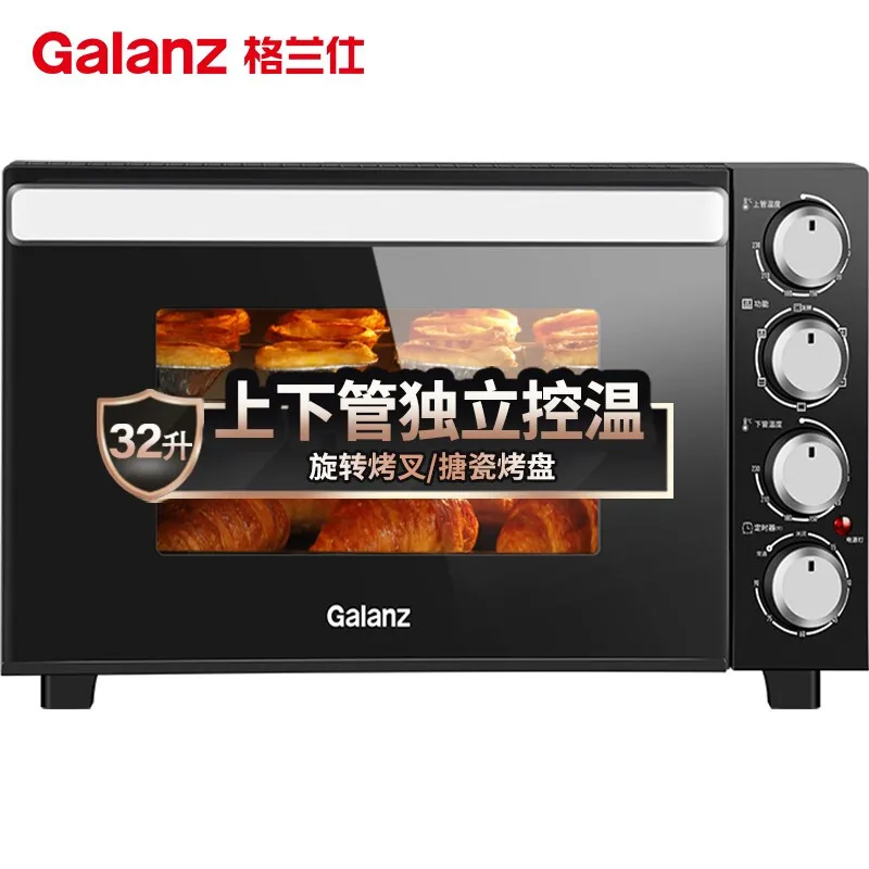 Household appliances multifunctional electric oven 32 liters double door oven professional baking cake bread enamel baking pan