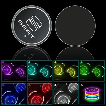 

Led Car Lights Badge Cup Car Logo Lights Colorful Car Cap Coaster For Seat Leon Ibiza Alhambra Niva Kalina Priora Granta Largus