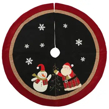 

120cm Soft Christmas Tree Skirts Round Non-woven Lace Velcro Apron Blanket Mat Cover Home Party Decorative Supplies