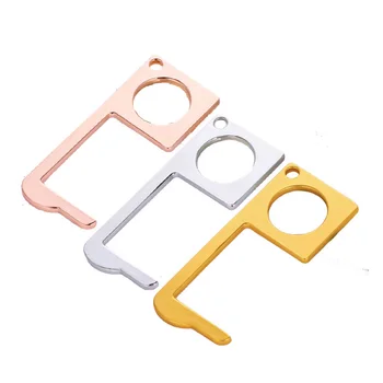 

100pcs/lot Hygiene Hand Stick Non-Contact Antimicrobial EDC Door Opener Contactless Safety Tool Door Handle Key Chain Wholesales
