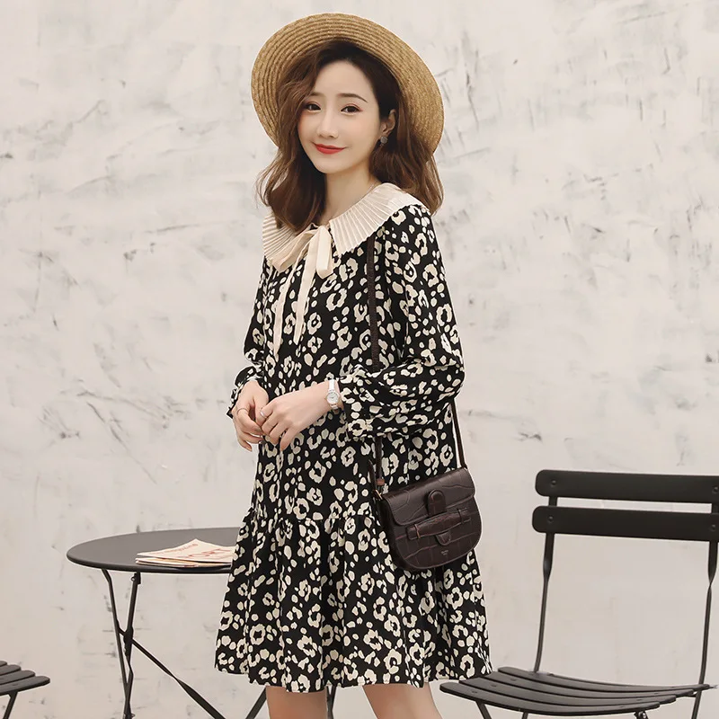 

Pregnant Women Skirt Fashion Models 2019 New Style Early Spring Tide Mom Chiffon Loose-Fit Hot Selling Leopard Figure Pregnant W