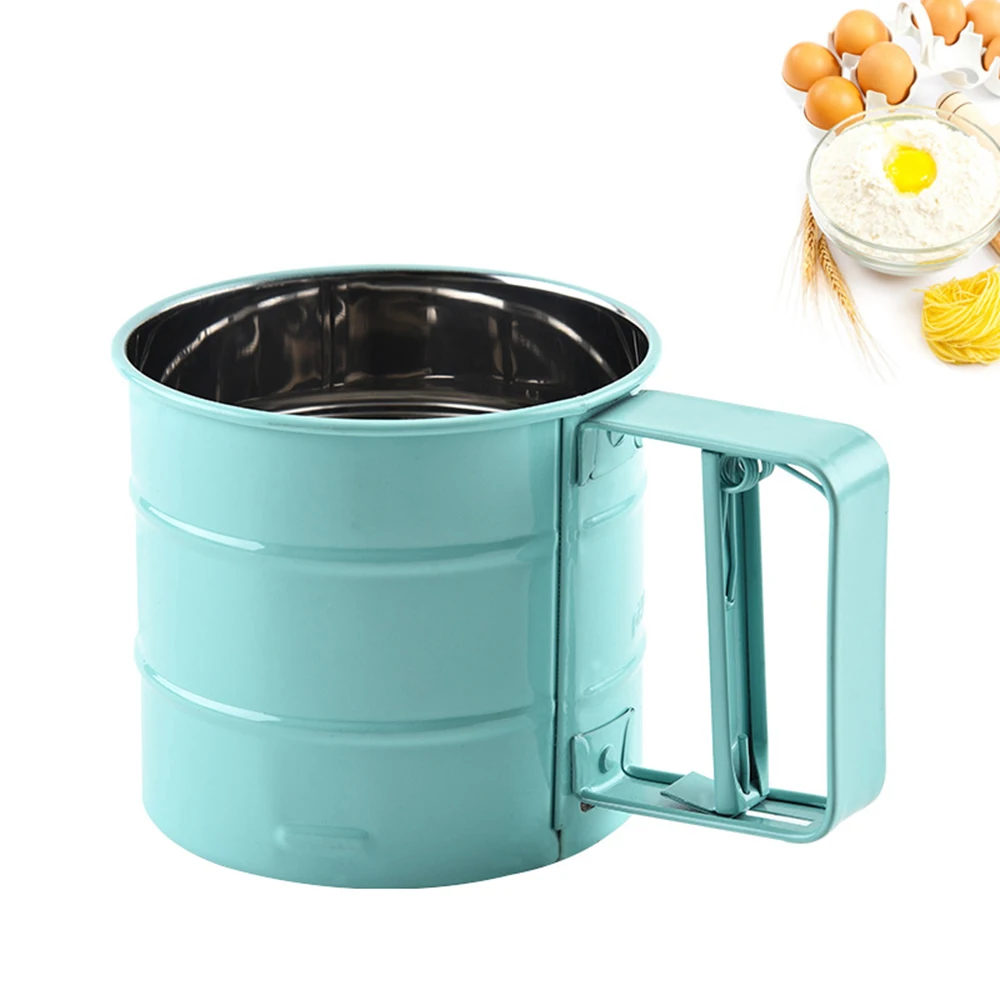 Stainless steel hand-held spray paint flour sieve baking tools manual sieve cup household kitchen baking pastry tools