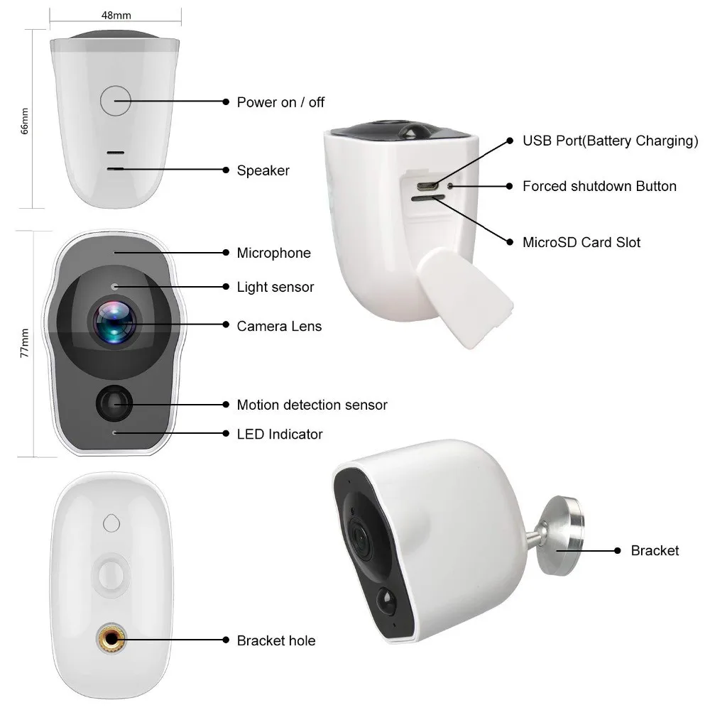 2MP 1080P батарея мощность низкая мощность Comsunption беспроводной домофон P2P IP камера