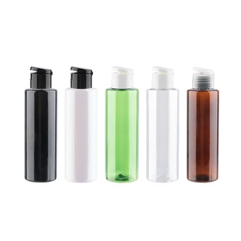 

150ml X 12Pcs Empty Plastic Flip Cap Bottles Flat Shoulder PET Cosmetic Container For Shampoo Body Lotion Cream Toner Hand Soap