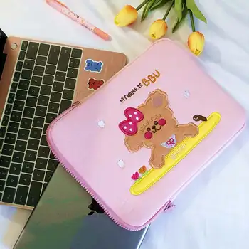 

INS Cute Dog Embroidered Hand iPad Flat Liner Bag 11 Inch 13 Inch Laptop Bag Protective Cover