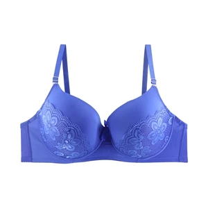Xiushiren Plus Size Lace Sexy Push Up Bras For Women Floral Underwire Brassiere Nylon Lingerie bh 42 44 46 48 DDD F DDDD G Cup - Цвет: Blue