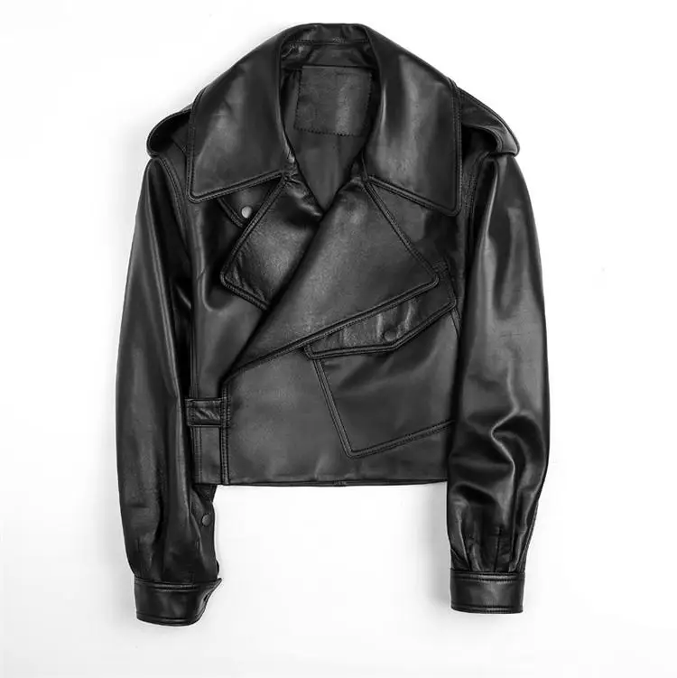 Ly Varey Lin черная короткая Свободная куртка из искусственной кожи Осенняя мягкая куртка из искусственной кожи уличная верхняя одежда в стиле панк женские байкерские куртки - Цвет: Black