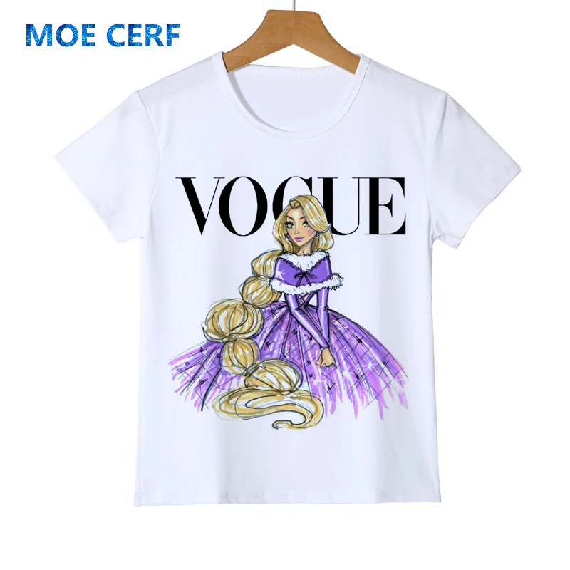 Cartoon Kid T Shirt Children's Tops Tees 3D VOGUE Princess Print Tees Girls& Boys Fashion Queen Tshirt Y42-8 - Цвет: 6