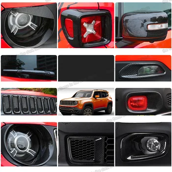 

Lsrtw2017 Carbon Fiber Abs Car Front Grill Inlet Frame Foglight Tail Light Trims for Jeep Renegade 2016 2017 2018 Accessories