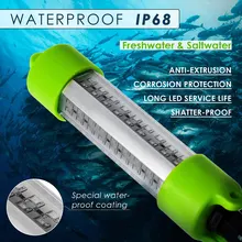 12V 45W 7.5M LED Green Underwater Submersible Night Fishing Light Collecting Fish Finder Lamp Attracts Prawns Squid Krill Lamp