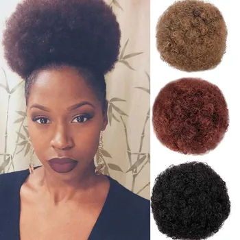 

DIANQI synthetic afro short kinky curly chignon african american hair extensions bun wrap drawstring hairpiece