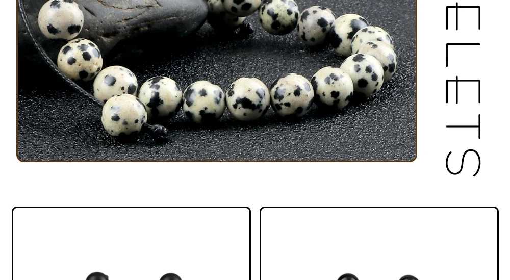 Men Energy Beads Bracelet Adjustable Natural Stone Agates Onyx Charm Bracelets Chakra Healing Women Yoga String Bangles Jewelry