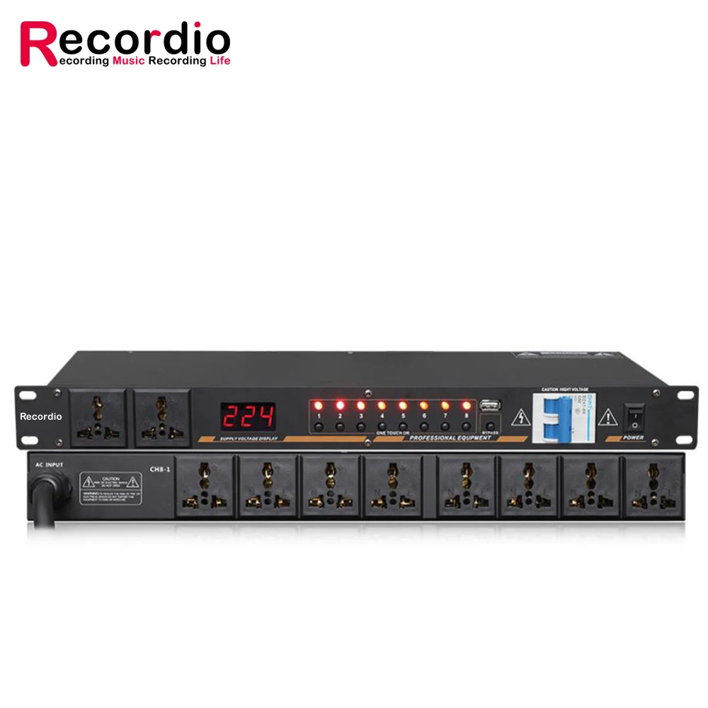 Protetor contra Surtos Regulador de Alimentação Profissional Power Sequencer Controlador Condicionador Display Led Gax-db03 10-outlet - Image 5