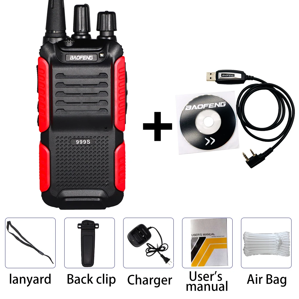 Baofeng 5 Вт двухстороннее радио BF-999S плюс дальность 10 км Walkie Talkie BF-999S(2) Обновление BF-888S беспроводной домофон - Цвет: Without Box 1Cable