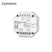 

Non-Dimmable 100-240VAC 1.5A RF 2.4GHz Push switch SS-B RF Smart Switch Output 100-240VAC 2A 480W smart switch with relay output