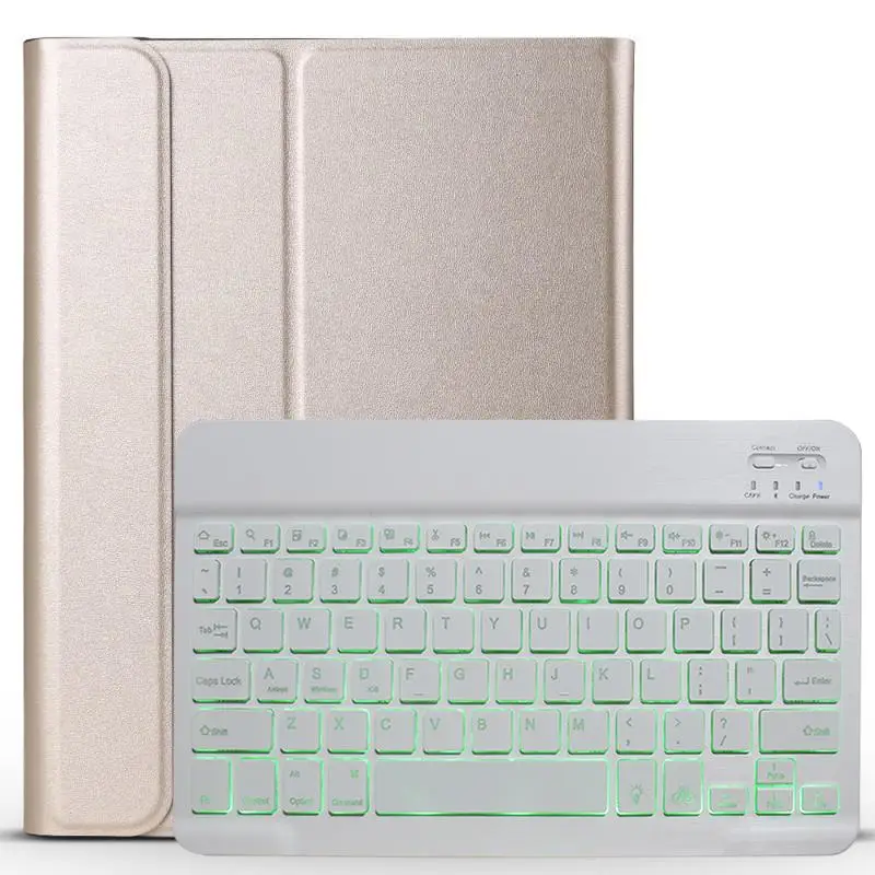 Клавиатура с подсветкой чехол для Apple iPad Air 10,5 3 3rd поколения A2152 A2153 A2154 A2123 Pro 10,5 A1701 A1709 держатель для карандашей - Цвет: gold-white