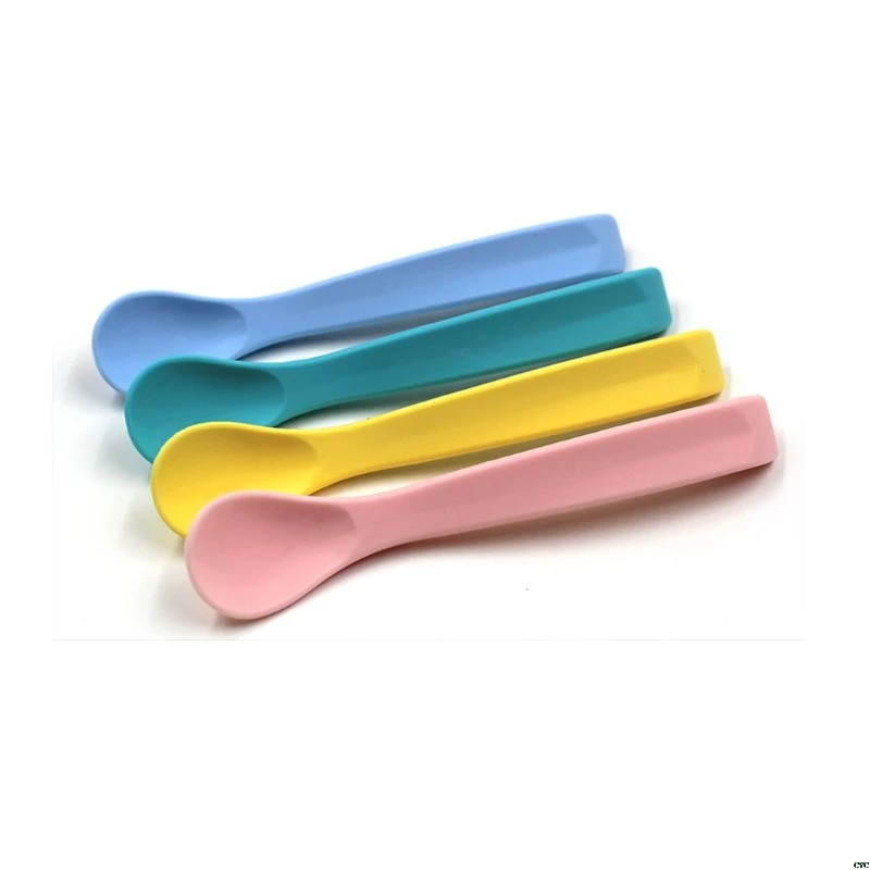 

Baby Soft Silicone Spoon Food Grade Baby Feeding Spoons Safety Tableware Infant Learning Spoons