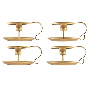

4Pcs Wrought Iron Taper Candle Holder,Iron Candle Holders-Dropship