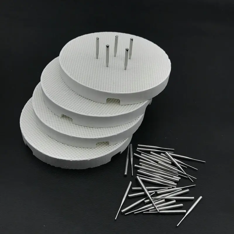 4 Trays 40Pins Стоматологическая лаборатория соты круглый обжиг лотки с металлическими штырьками стоматологический техник поставки - Цвет: 4 Trays 40Pins