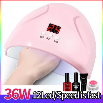

new&Plus UV LED Lamp For Nails Dryer 36W Ice Lamp For Manicure Gel Nail Lamp Drying Lamp For Nail Polish Nal Gule Varnish ZW20