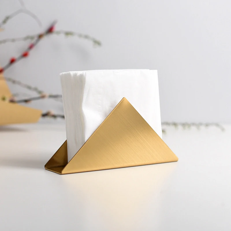 

TOP Nordic Golden Stainless Steel Towel Rack Cafe Hotel Dining Table Metal Napkin Tissue Holder Paper Towel Holder Desktop Decor