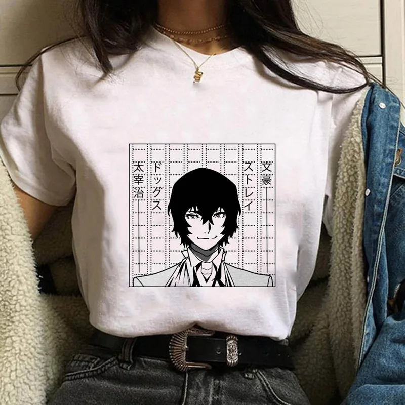 Camiseta femenina Аниме футболки бангоу бродячие собаки женские с коротким рукавом и
