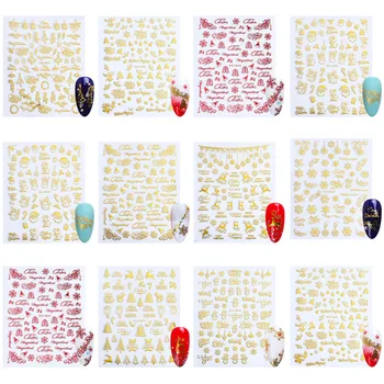 

18 Sheets Christmas Nail Stickers 3D Xmas Nail Decals Nail Patch Nails Sticker for Women