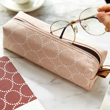 

Colorful Canvas Pencil Bag Cute Japan Fashion Zipper Pouch School Office Supplies Gift