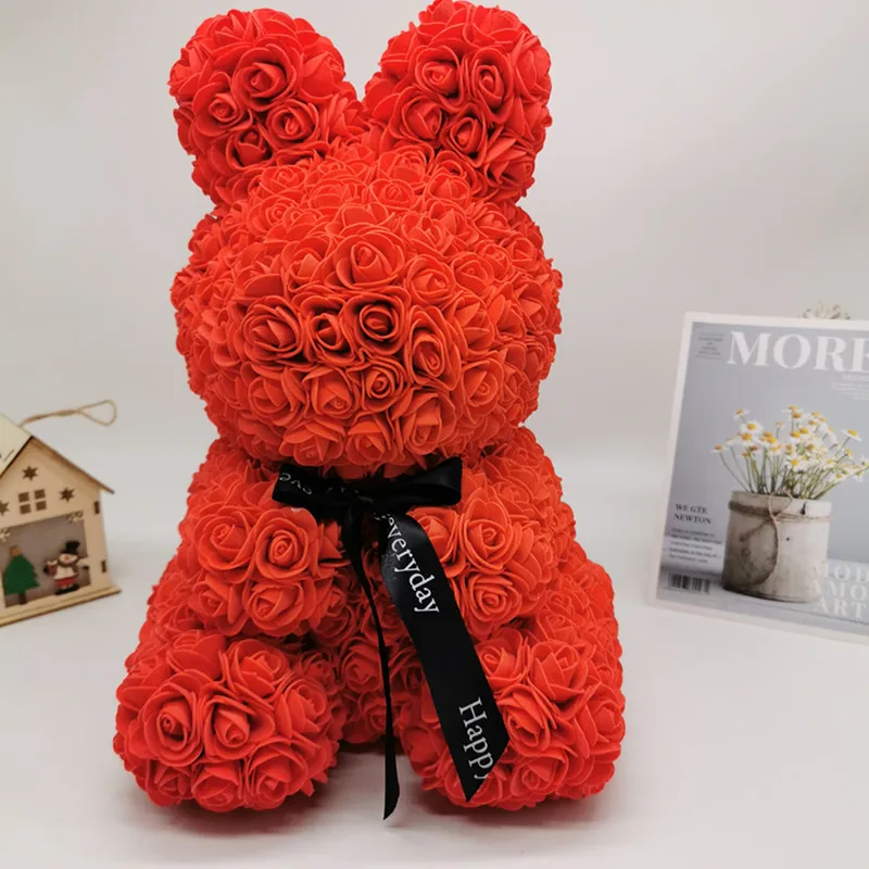 

40CM Easter bunny simulation rose rabbit Animal shape Rose Lovely Gift Easter home decoration without box