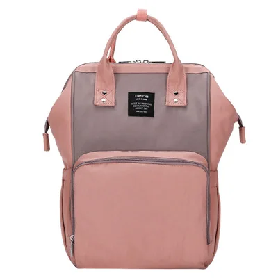 Новая многофункциональная сумка для подгузников, рюкзак для мамы, модная сумка для подгузников bolsa maternidadeдорожная сумка для коляски, сумка для ухода за ребенком - Цвет: pink gray