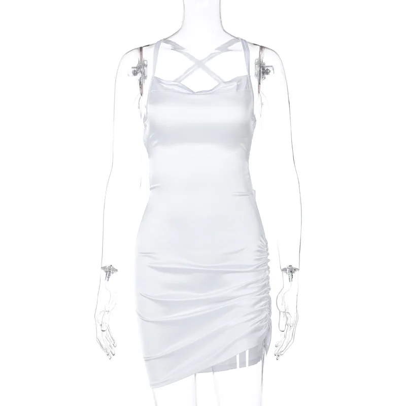 Black Sexy Party Bodycon Dress Suspender Bandage Sleeveless Backless Elegant Dress For Women Clothes Robe Vestido Y2K Aesthetics