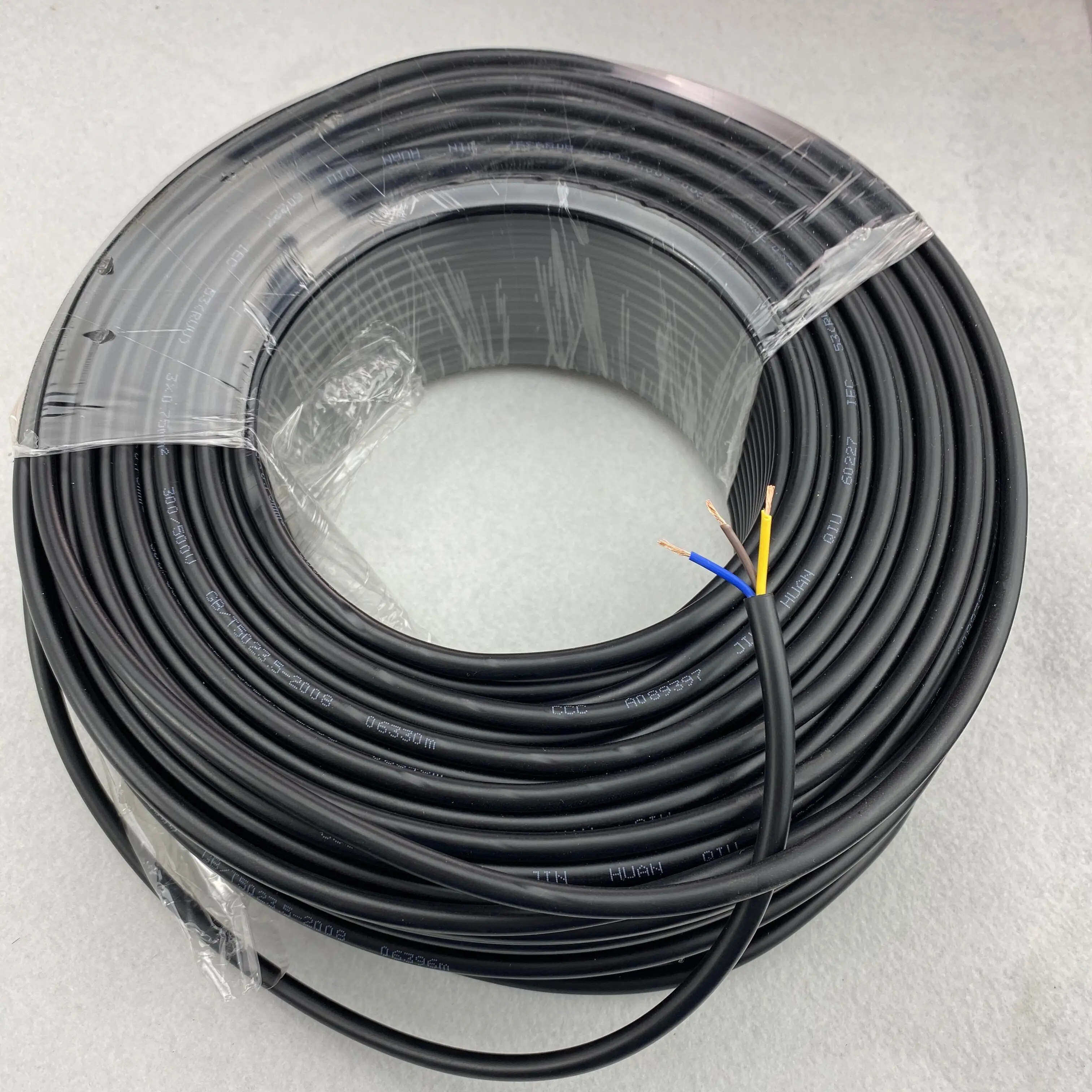 100 м/рулон 3-жильный черный круглый кабель с покрытием из ПВХ 18AWG(3*0 75 мм) провод