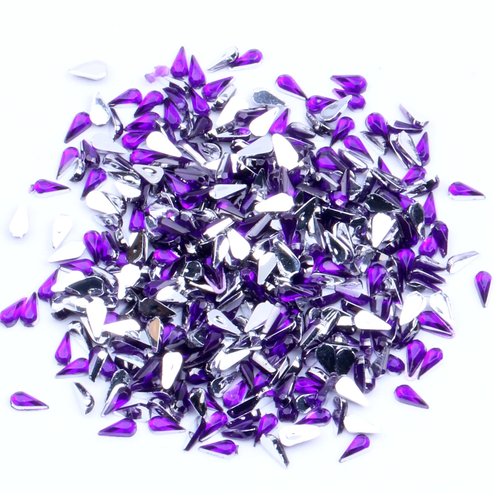 06 violet 2*4 мм капли воды 40 г 10000 шт Стразы для украшения ногтей 3D не горячей фиксации украшения для ногтей плоские с оборота для дизайна ногтей - Цвет: 06 violet