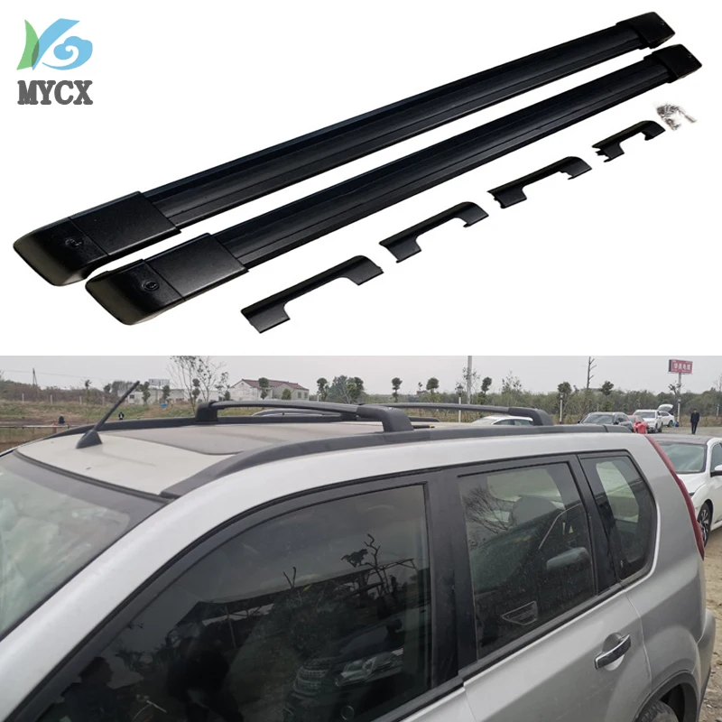 2 шт. для Nissan X TRAIL 2008 2009 2010 2011 2012 2013 Алюминиевый черный поперечный багажник