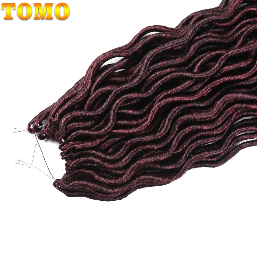 TOMO 20 Inch Goddess Faux Locs Crochet Hair Extensions Synthetic Soft Locs with Curly Ends Wavy Faux Locs Braiding Hair 24 Roots TOMO 20 Inch Goddess Faux Locs Crochet Hair Extensions Synthetic Soft Locs with Curly Ends Wavy Faux Locs Braiding Hair 24 Roots