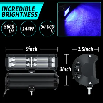 

Car LED Work Light Floodlight Truck Waterproof 6000K 9600LM Shockproof