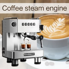 Маленькая Бытовая Коммерческая кофемашина высокого давления Паровая двойная помпа кофемашина итальянская полуавтоматическая кофемашина