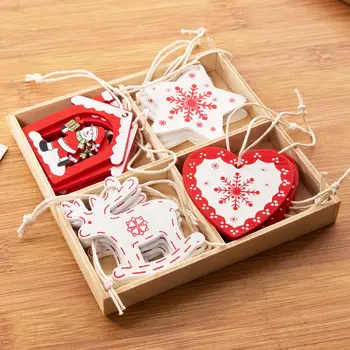 

16/24 pcs Wooden Snoman Ornaments Cutouts For Christmas Xmas Tree Hanging Tags Christmas Tree Pendant with Strings