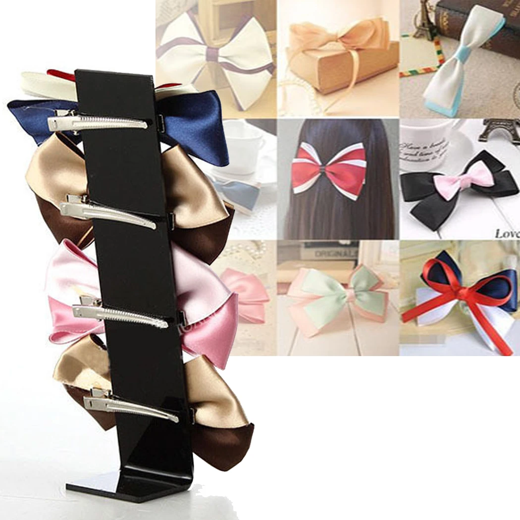 Black Hair Barrette Clip Hairpin Jewelry Display Stand Rack Showcase Holder