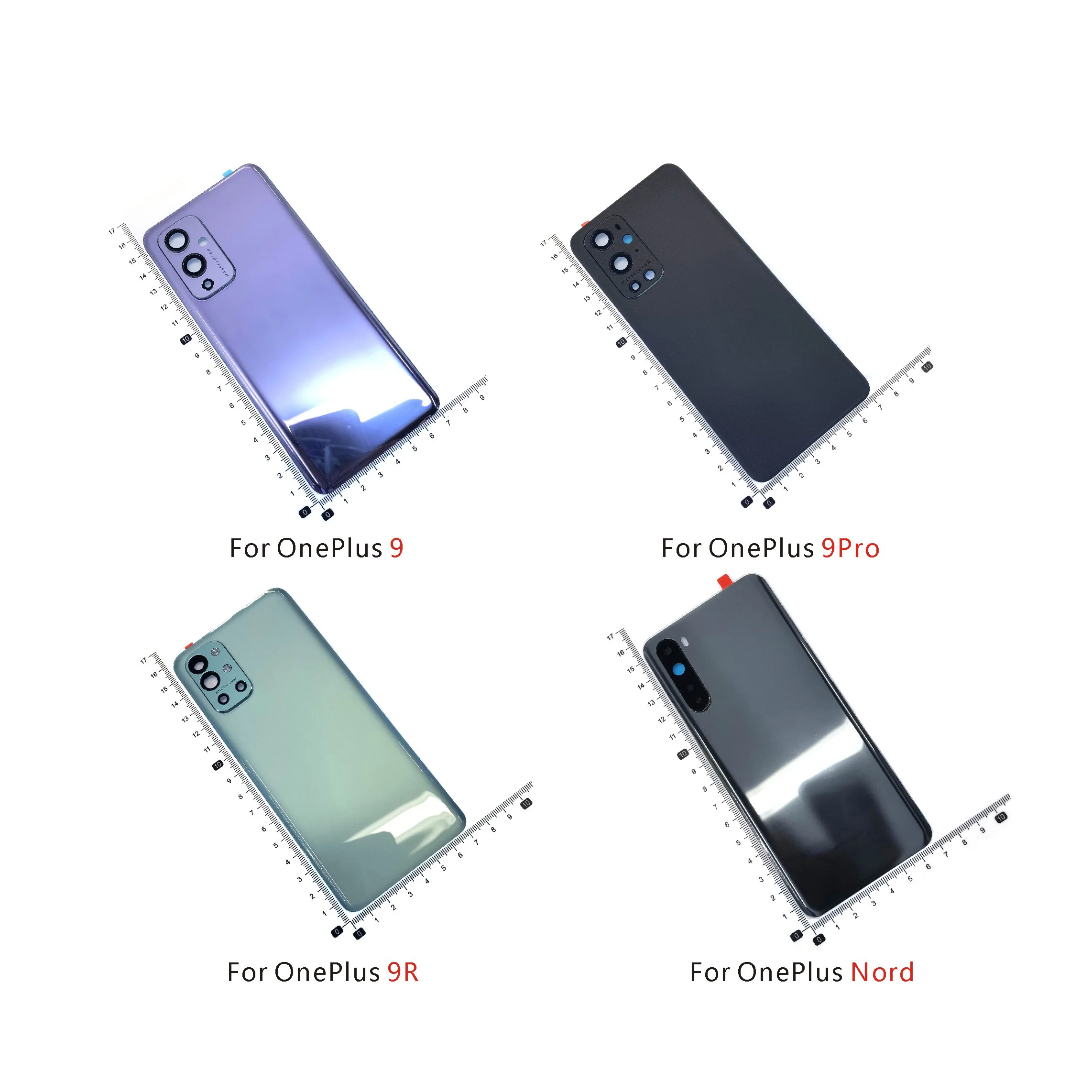 

Housing Back Battery Cover Door, Rear Glass Case, Camera Lens Replacement, For OnePlus One Plus 9, 9Pro, 1 + 9R, 9R, Nord 5G