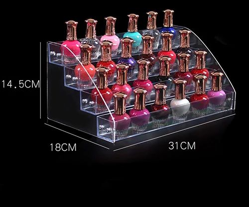 2/3/4/5/6/7 слой прозрачный акриловый Органайзер Косметическая Помада Дисплей подставка держатель лаки для ногтей стойки ярусами шкатулка Дисплей - Цвет: 4 Layer