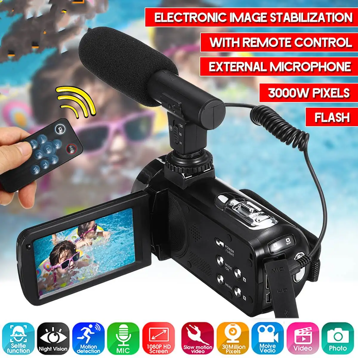 30MP Professional 4K 1080P HD Camcorder Video Camera Night Vision 3.0