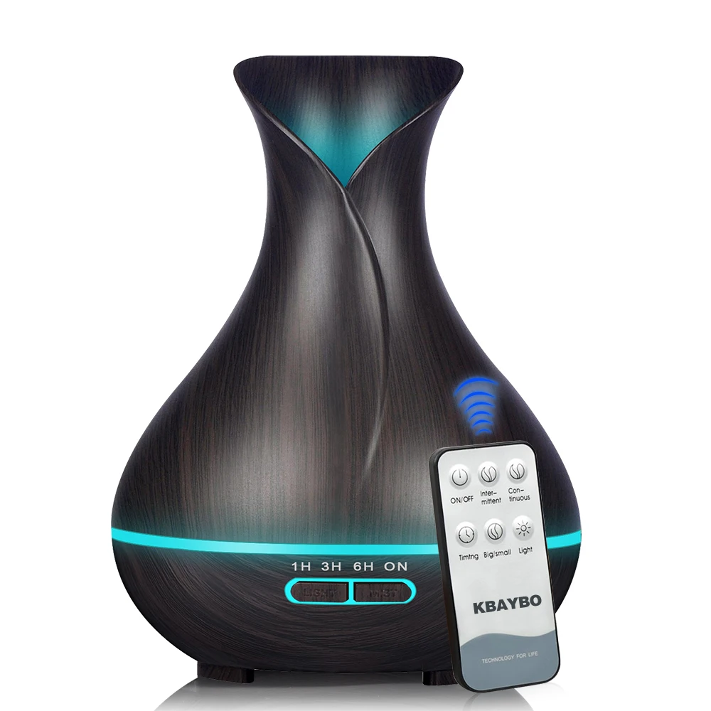 

550ml remote control wood grain diffusers 7 colors light