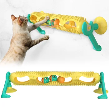

Interactive Playing Cat Toy Training Climbing Funny Ornament Bracket Accessory Amusement Suction Cup Pet Track Ball Intelligence