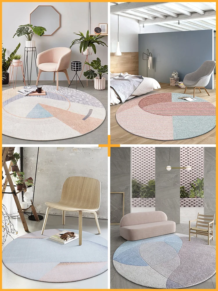 Круглый коврик детский чайный столик Nordic ветер чистый красный с коврик под дверь спальни гостиной прикроватный одеяло