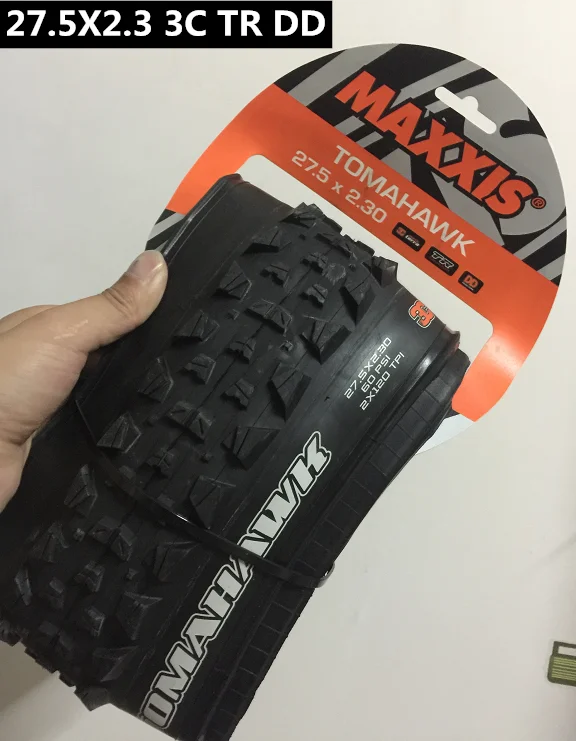 Maxxis TOMAHAWK бескамерные велосипедные шины 27,5*2,3 сверхлегкие 60TPI120TPI 3C бескамерные готовые анти прокол mtb горные шины 650B - Цвет: 27.5X2.3  3C TR DD