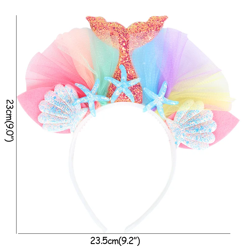 MEIDDING девушка день рождения одноразовая посуда набор Русалка Вечерние воздушные шары тарелки чашки баннер для свадебного оформления Baby Shower - Цвет: headband 3