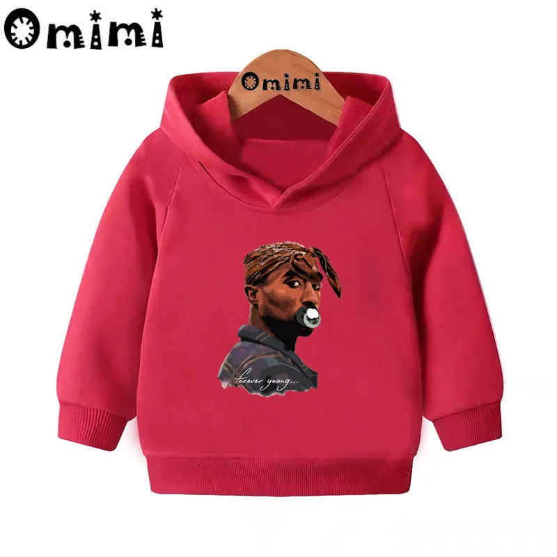 Дети Тупак 2pac Хип-хоп Swag печати крутые Свитшоты детские толстовки с капюшоном пуловер для малышей топы для девочек и мальчиков, осенняя одежда KMT287